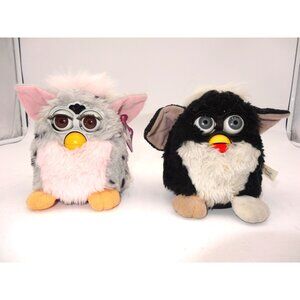 1998 Furby Black White Not Working and‎ Gray and Pink Works